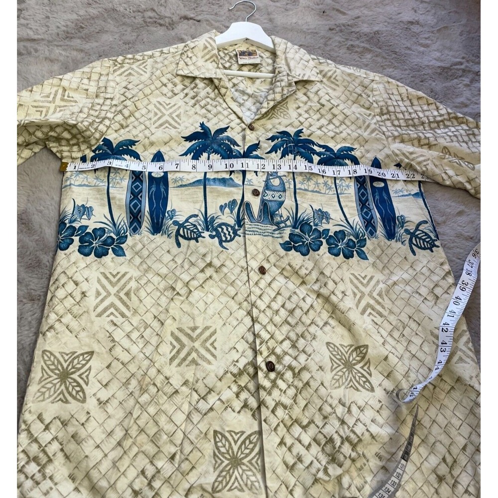 Vintage Winnie Fashion Hawaiian Shirt Mens‎ L Floral Palm Short Sleeve Button Up
